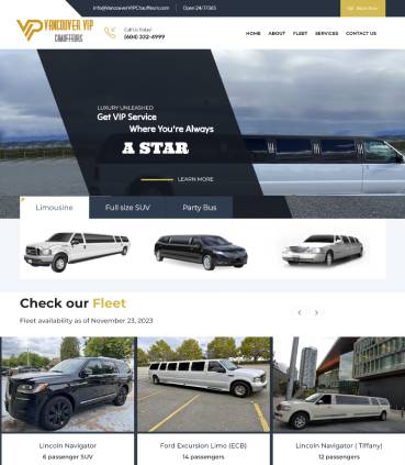 Limousine Website Development and Design